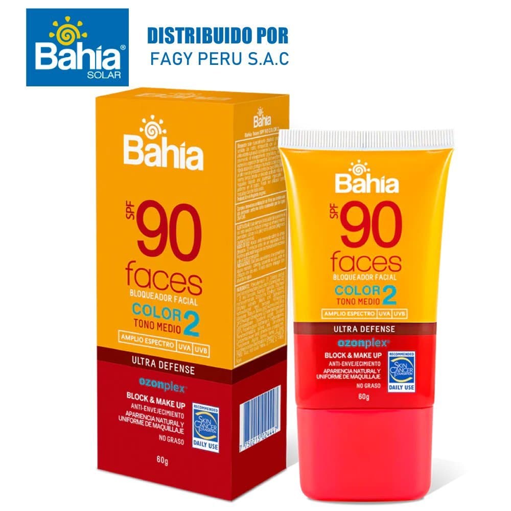 Bloqueador Bahía Faces Color 2 SPF90 60g. - BAHÍA
