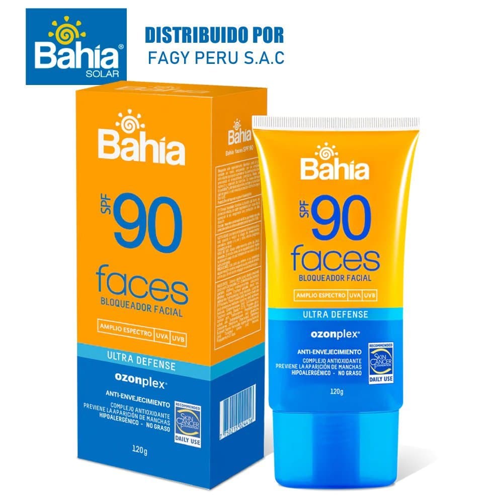 Bloqueador solar bahia SPF90 x 120g Faces - BAHÍA