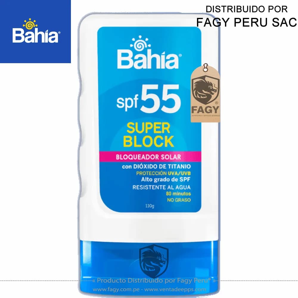 Bloqueador Bahía super Block Spf 55 X 110g - BAHÍA