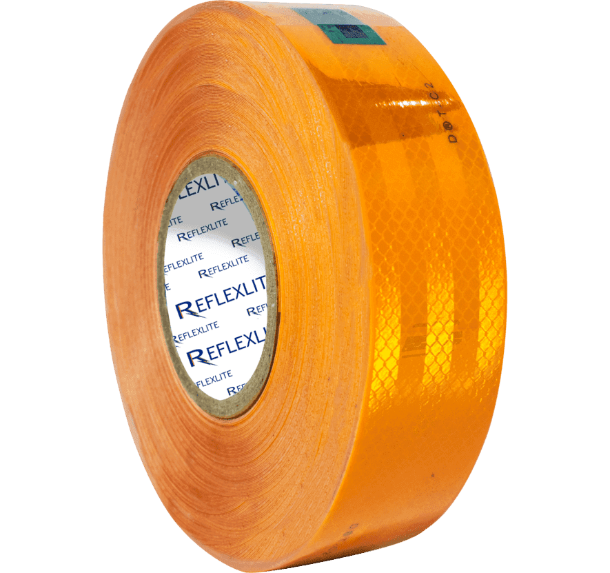Cinta Reflectiva Ambar Sellada Con Lineas Y Logo 5CM(2″) 45.7 Mts - Astara