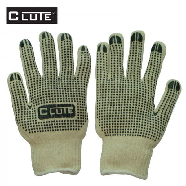 Guante de hilo con puntos de pvc palma y dorso clute - Clute
