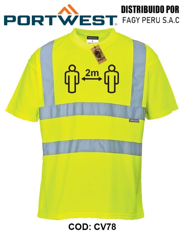 Camiseta de alta visibilidad para Distancia Social CV78 - PORTWEST