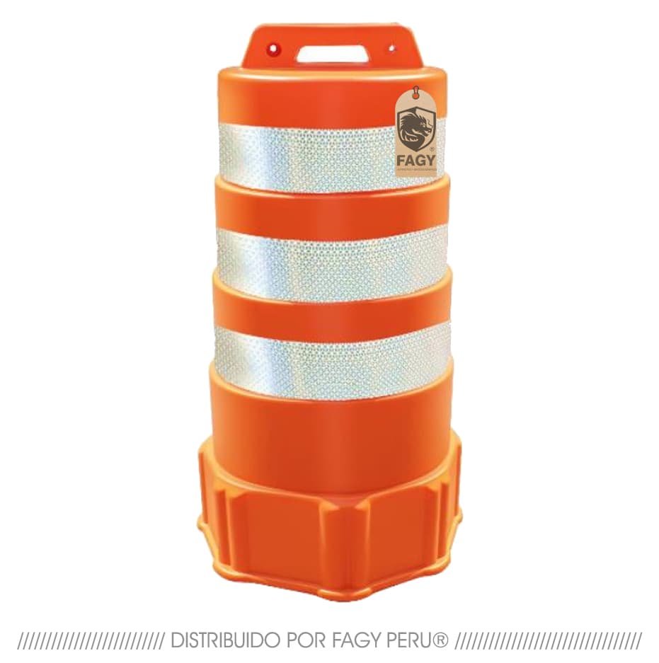 Cilindro vial con cintas 3 reflectivas - Producto Nacional