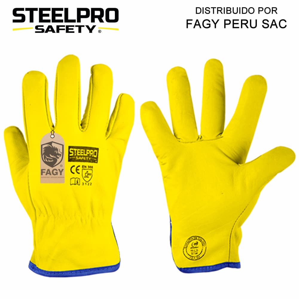 Guante Cuero Badana Amarillo Steelpro - Steelpro