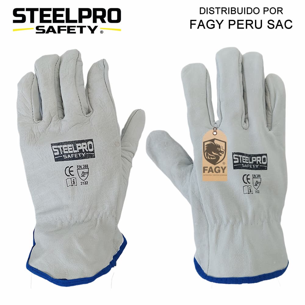 Guante Cuero Badana Blanco Steelpro - Steelpro