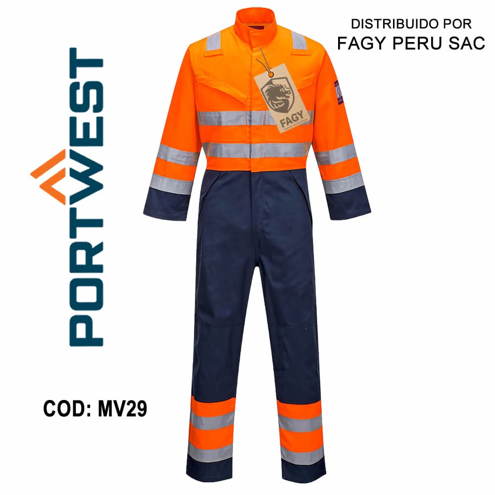 Buzo Modaflame RIS naranja/marino MV29 - PORTWEST