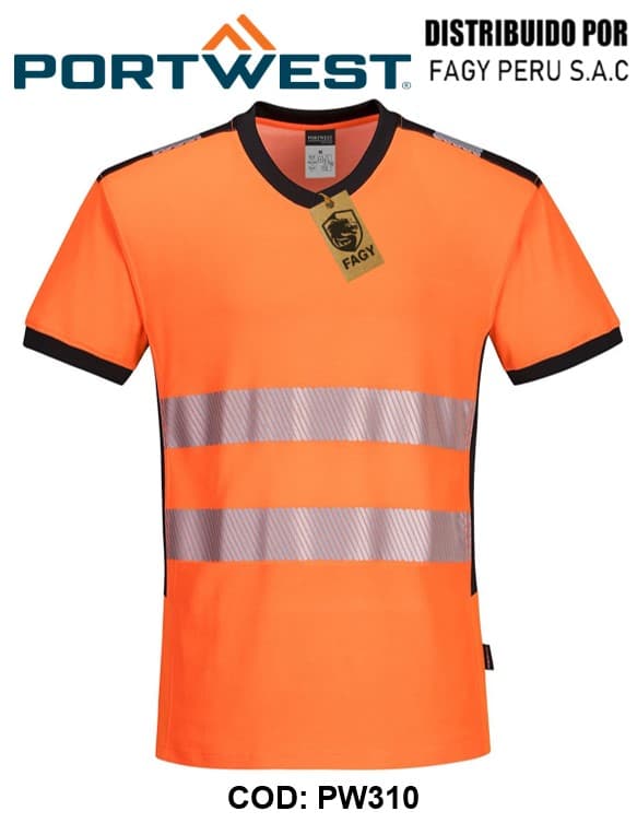 Camiseta PW3 de alta visibilidad con cuello en V PW310 - PORTWEST