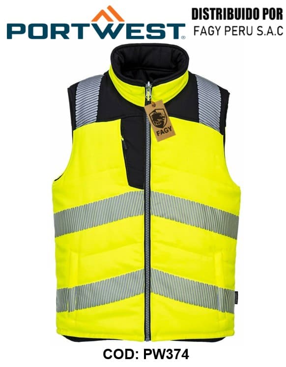 Chaleco de calor reversible PW3 de alta visibilidad PW374 - PORTWEST
