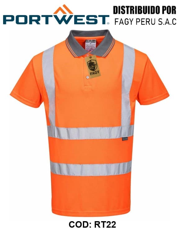 Polo de manga corta de alta visibilidad RIS RT22 - PORTWEST