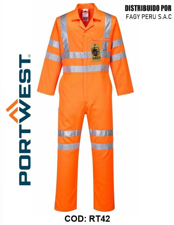 Mono de servicio de polialgodón de alta visibilidad RT42 - PORTWEST