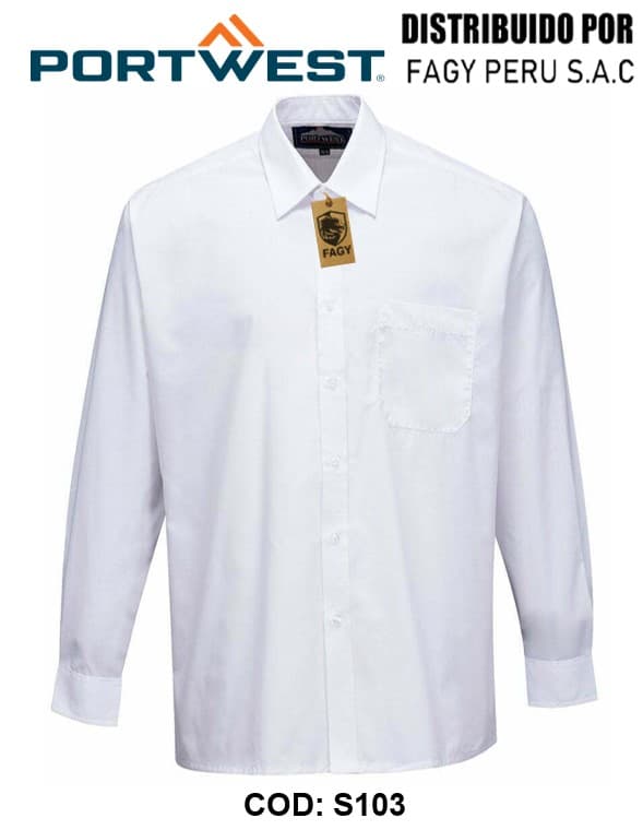 S103 Camisa Classic, manga larga - PORTWEST