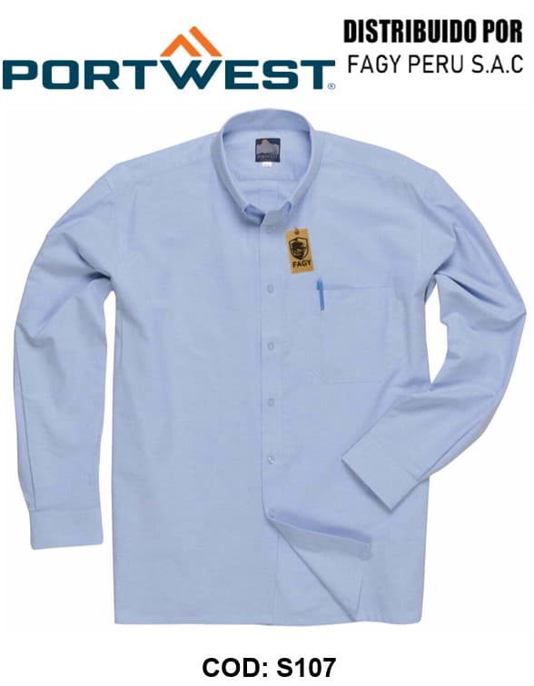 Camisa Oxford manga larga S107 - PORTWEST