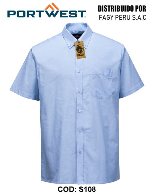 Camisa Oxford manga corta S108 - PORTWEST