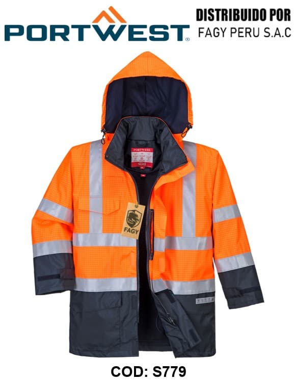 Chaqueta de alta visibilidad multi-protección Bizflame Rain S779 - PORTWEST