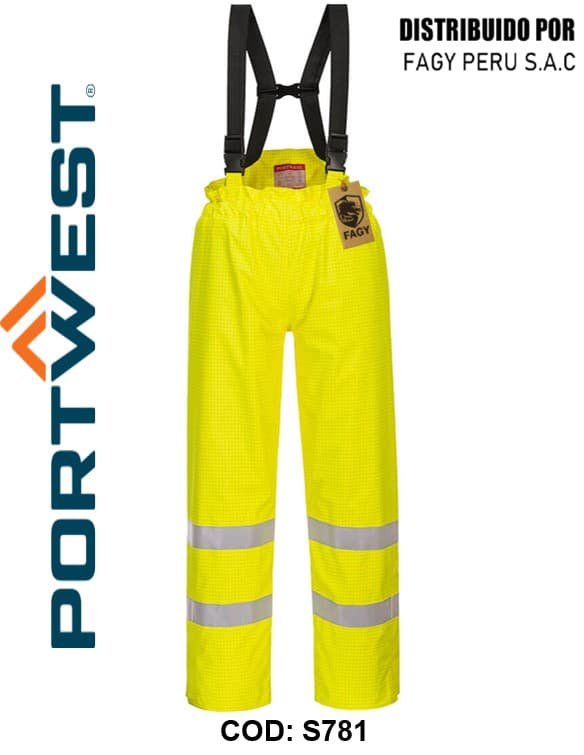 Pantalón de alta visibilidad, ignífugo y antiestático Bizflame Rain S781 - PORTWEST