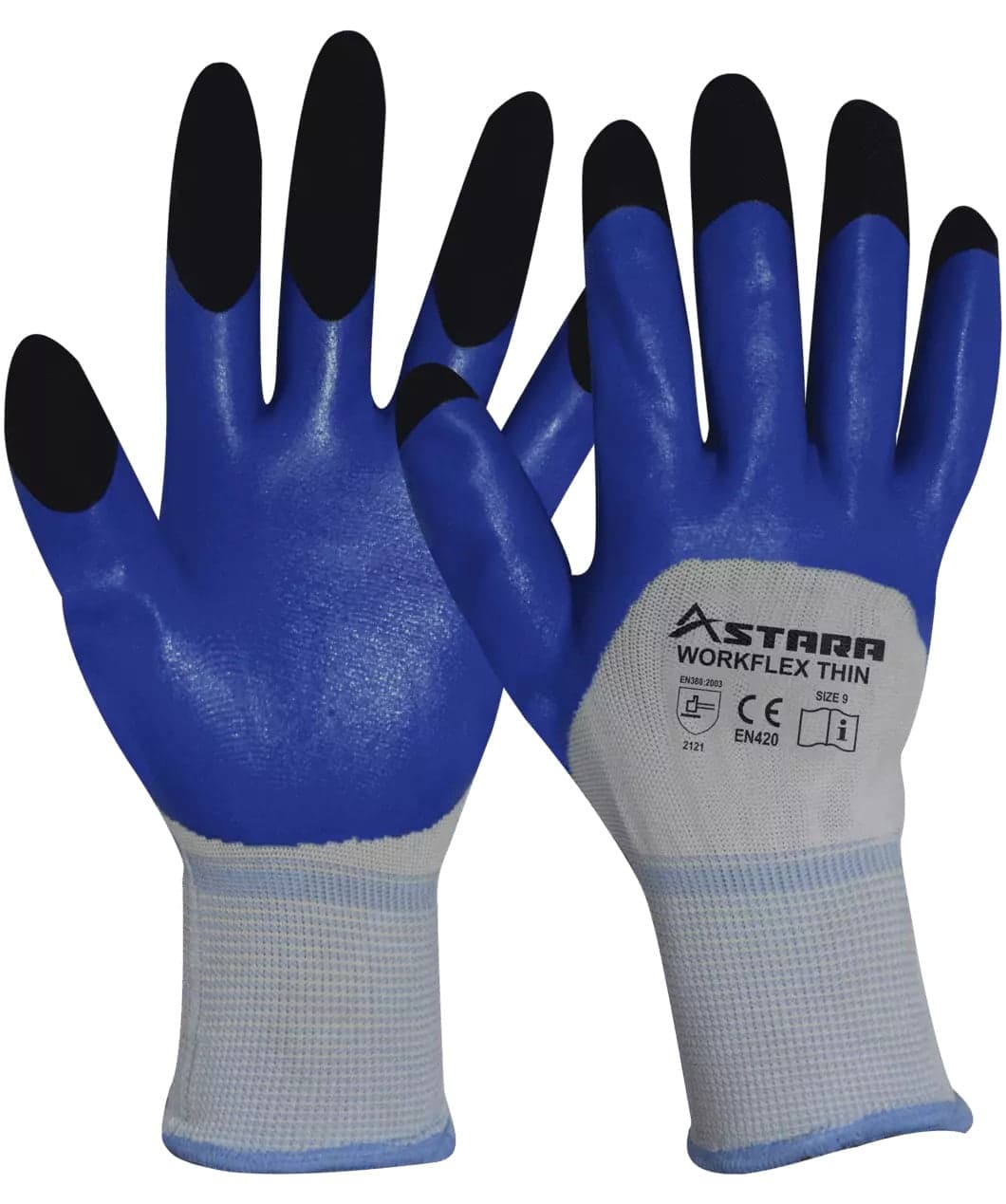 Guante De Nitrilo Azul Liso Cobertura Arenosa Media - Astara