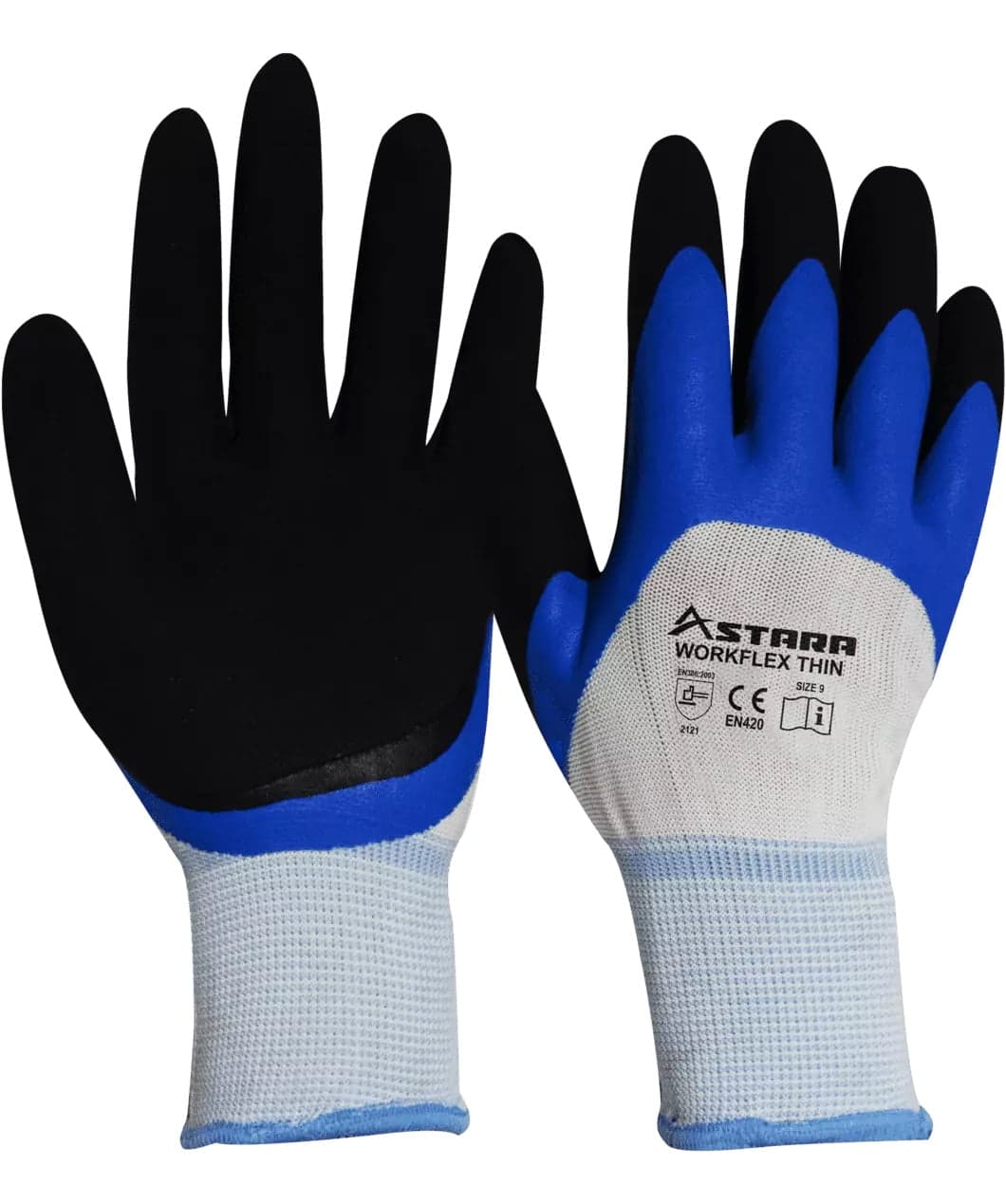 Guante De Nitrilo Azul Liso Cobertura Arenosa Completa - Astara