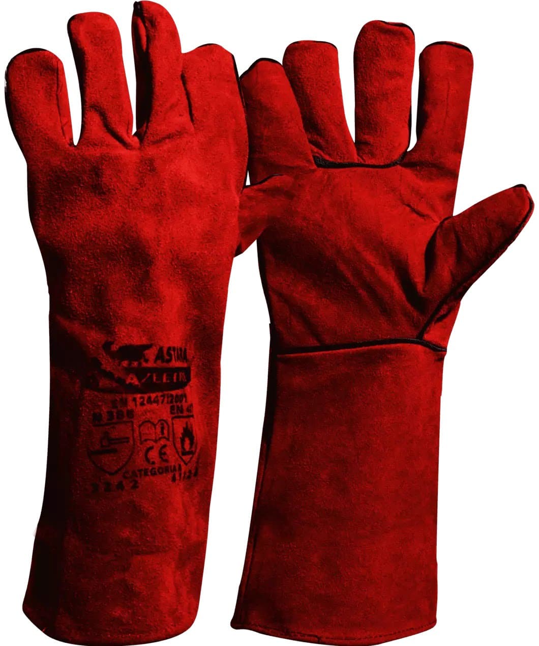 Guante De Cuero Rojo BLAZEFIRE 40CM(16″) Reforzado - Astara