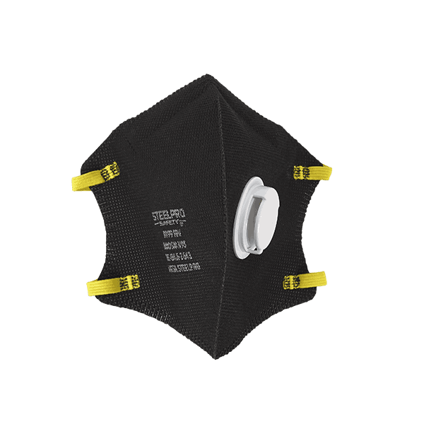 Respirador Descartable Plegable M 9910V c/Válvula Negro - Steelpro