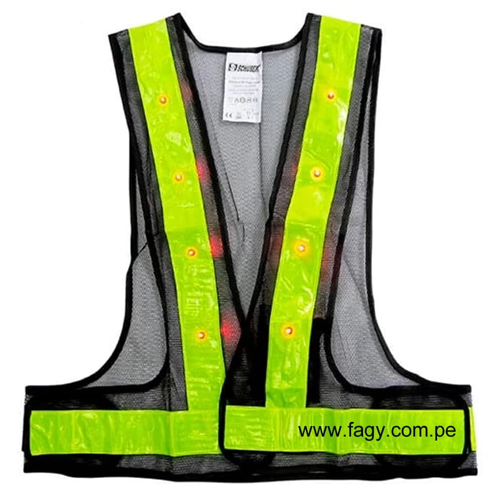 Chaleco de malla con luces Led color negro - Producto Importado