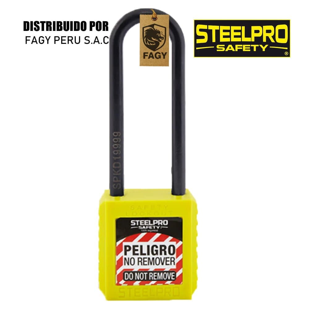 Candado x10 long dieléctrico Amarillo - Steelpro