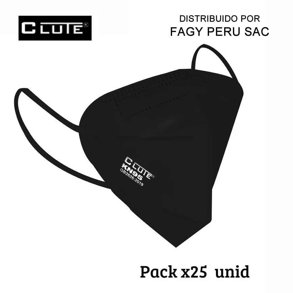 Mascarilla KN95 Clute Color Negro - Clute
