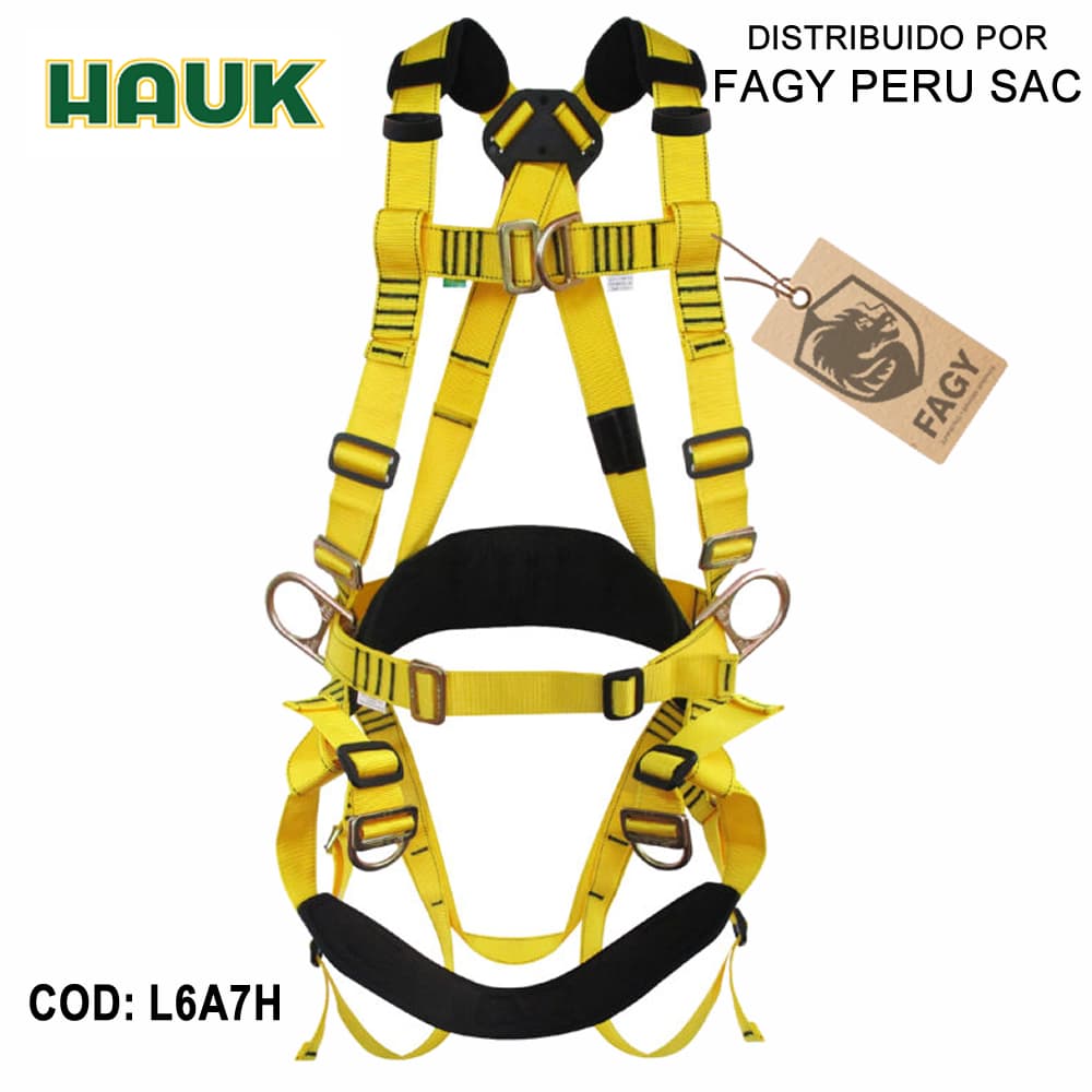 Arnes liniero de 6 anillas y 7 hebillas HAUK L6A7H - HAUK