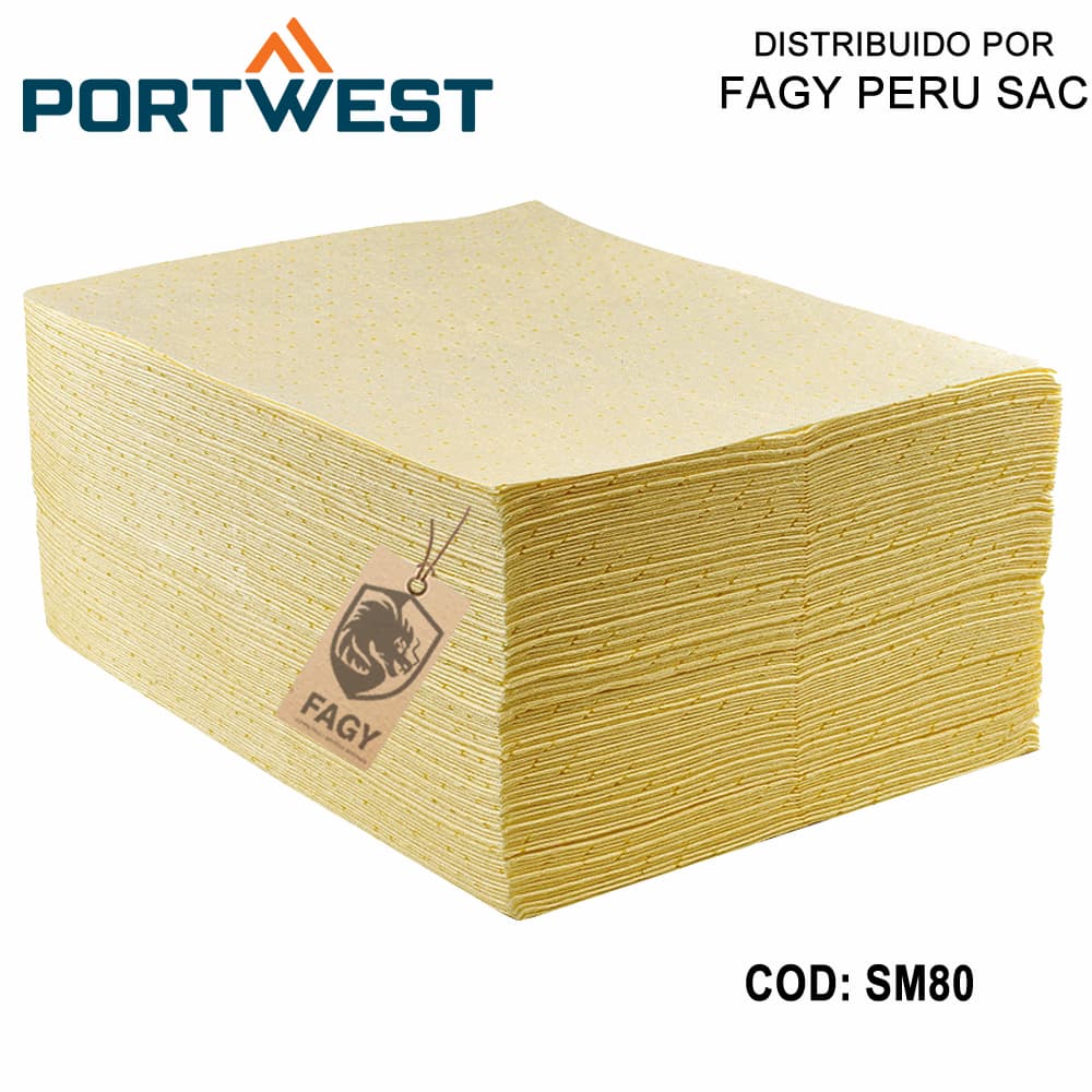 Paño Chemical Absorbe 0.4 litros SM80 - PORTWEST