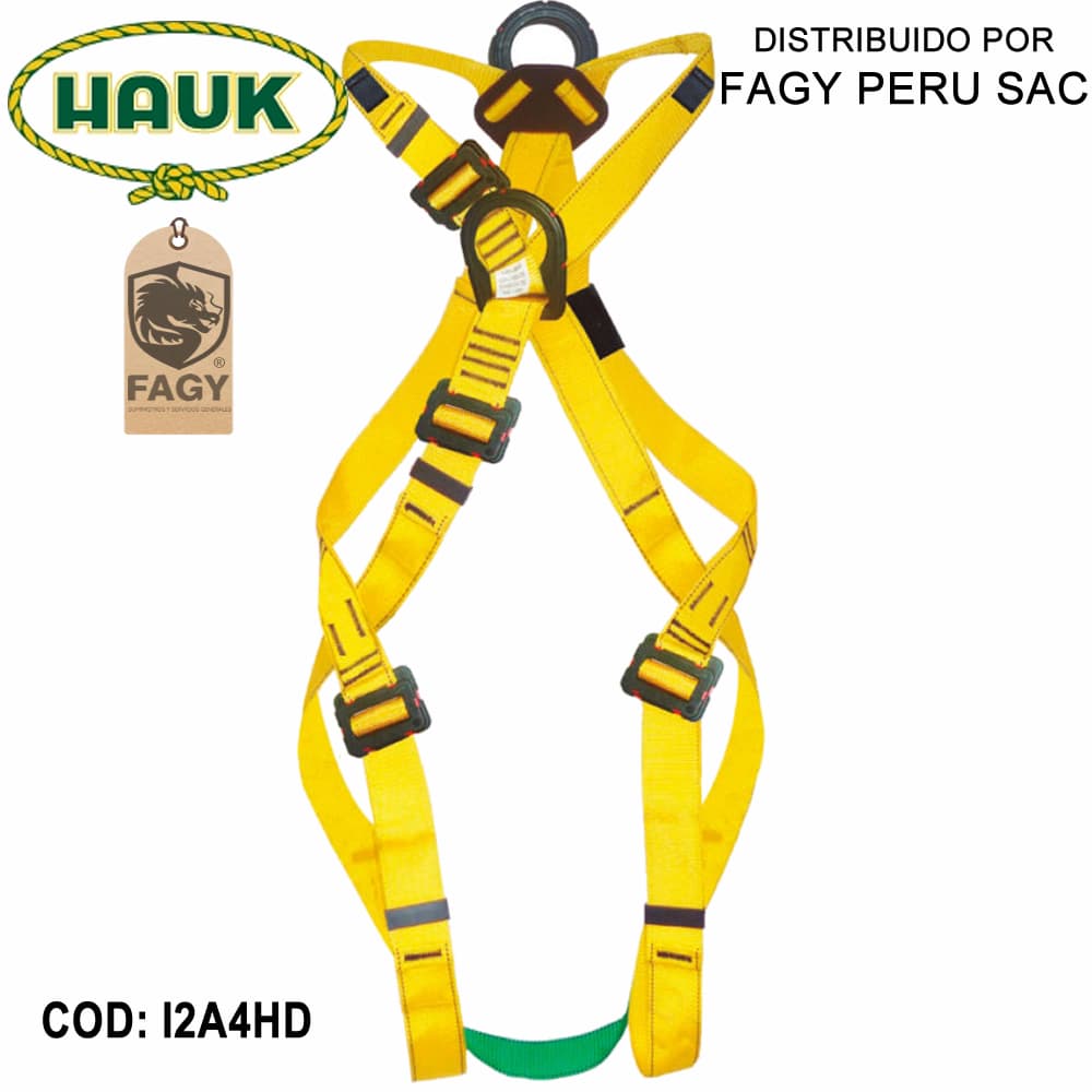 Arnes dielectrico de 2 anillas y 4 hebillas Hauk I2A4HD - HAUK