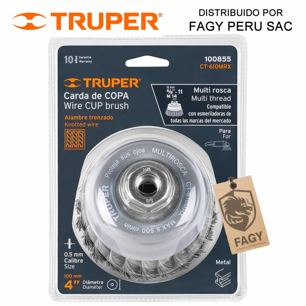 Escobilla tipo copa 4″ Truper 100855 - Truper