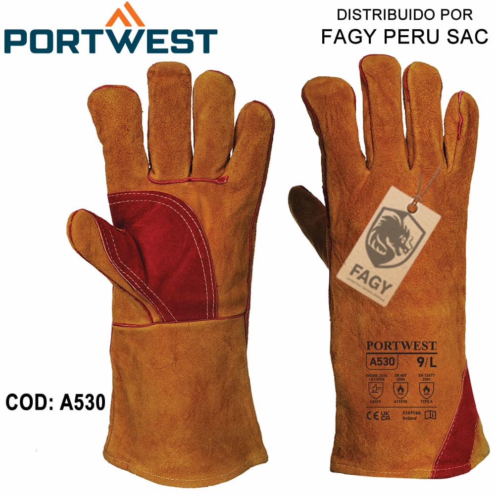 Guante reforzado de soldador A530 - PORTWEST