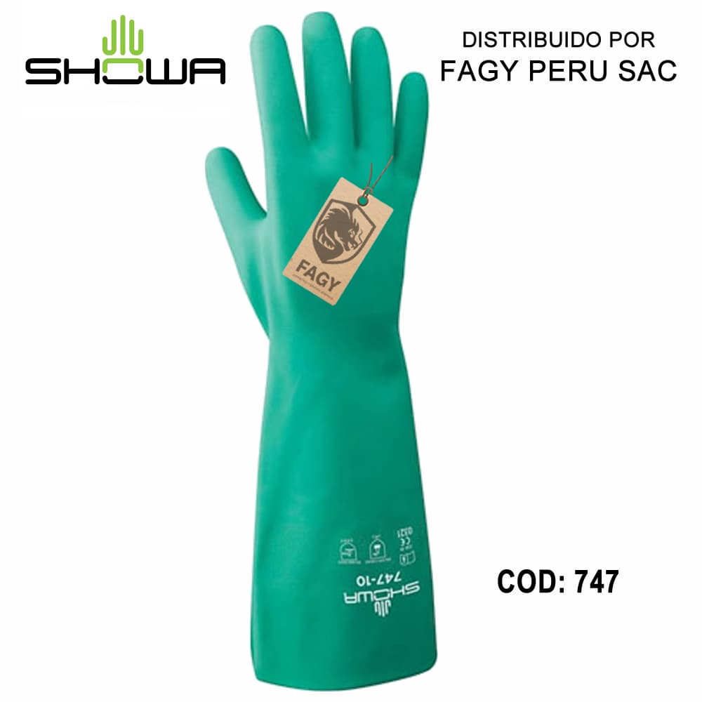 Guantes resistente contra quimicos showa 747 - SHOWA