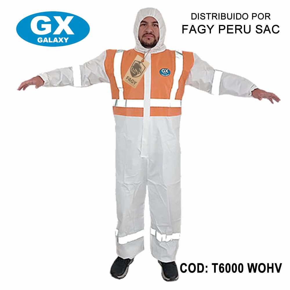 Traje Bicolor con cinta reflectiva naranja galaxy - Galaxy