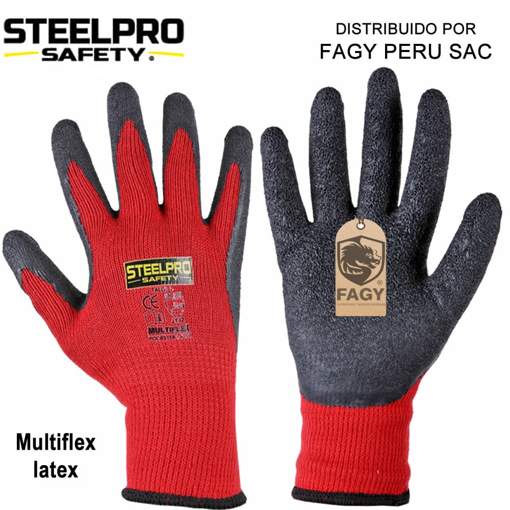 Guante multiflex latex rojo steelpro - Steelpro