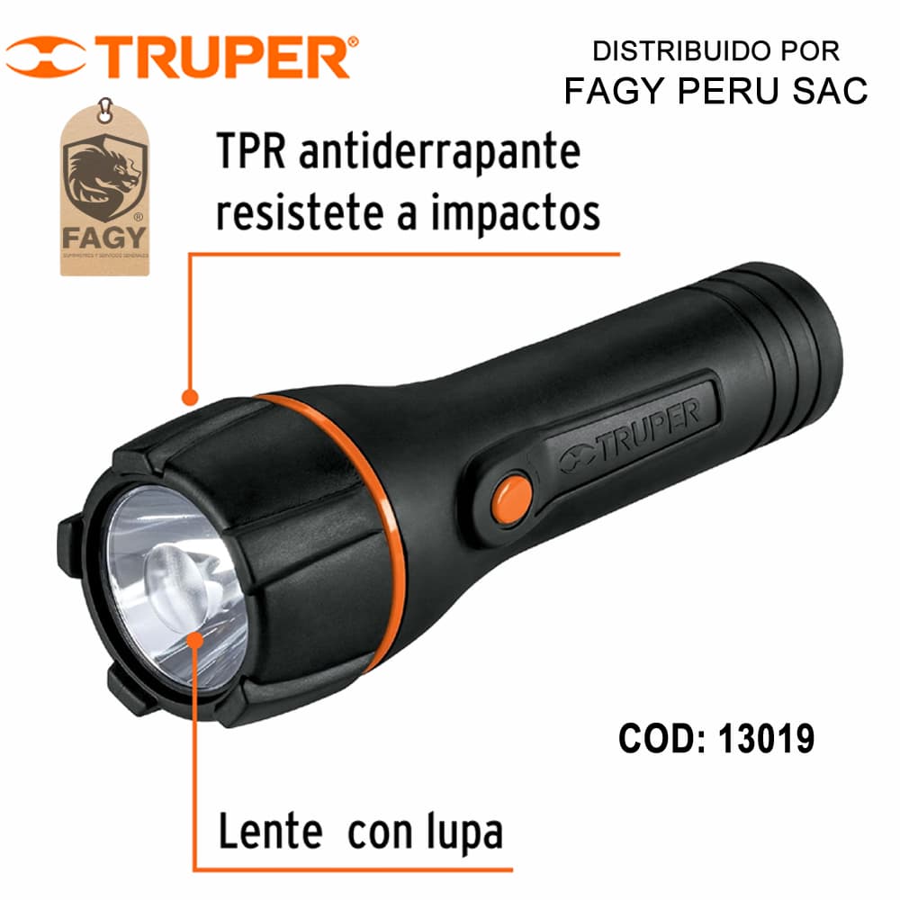 Linterna plastica 180 lm truper 13019 - Truper