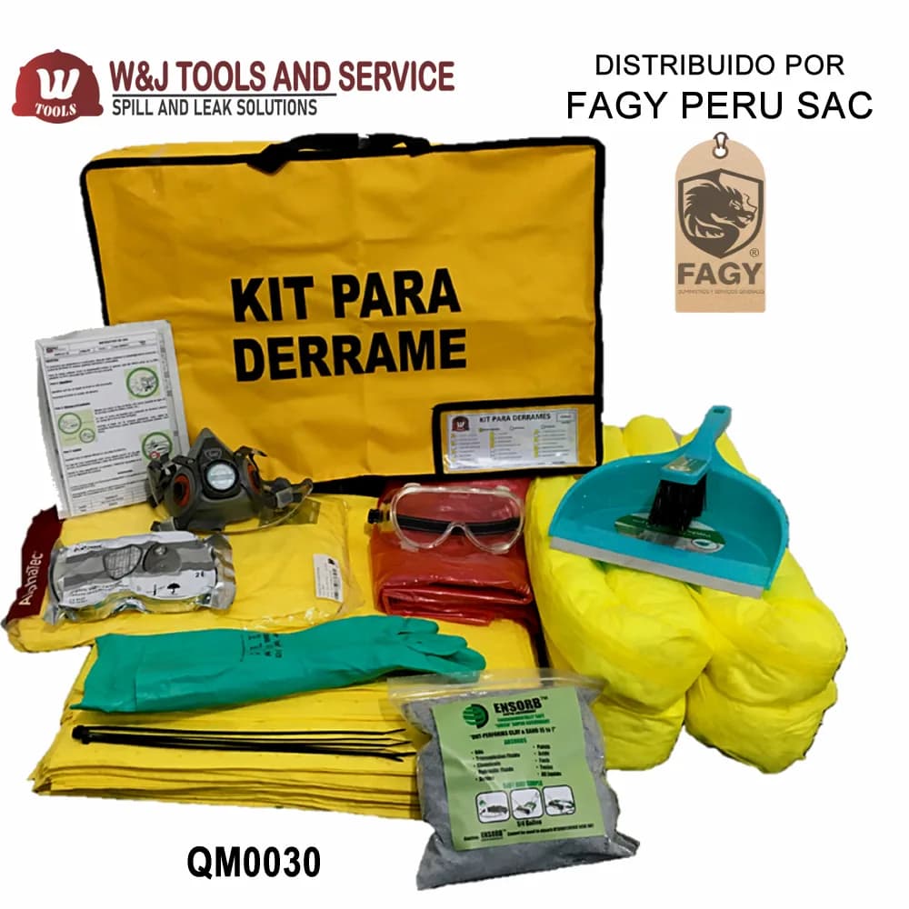 Kit antiderrame químico maletín 30L - W Tools