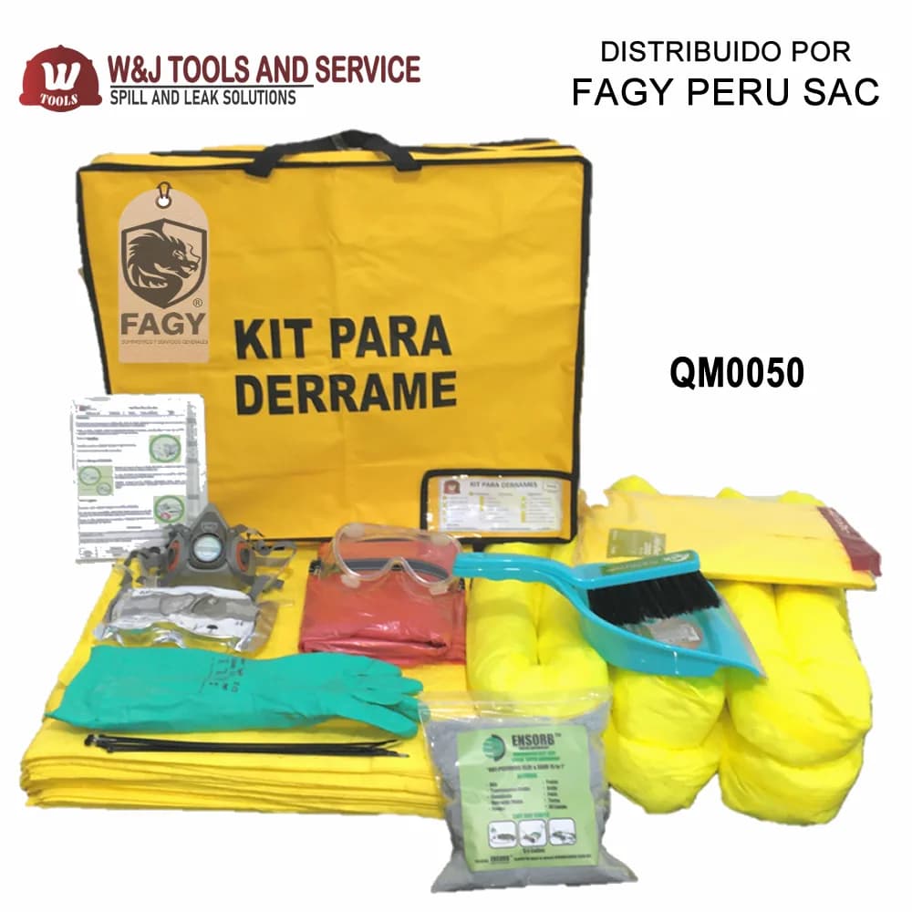 Kit antiderrame químico maletin 50L - W Tools