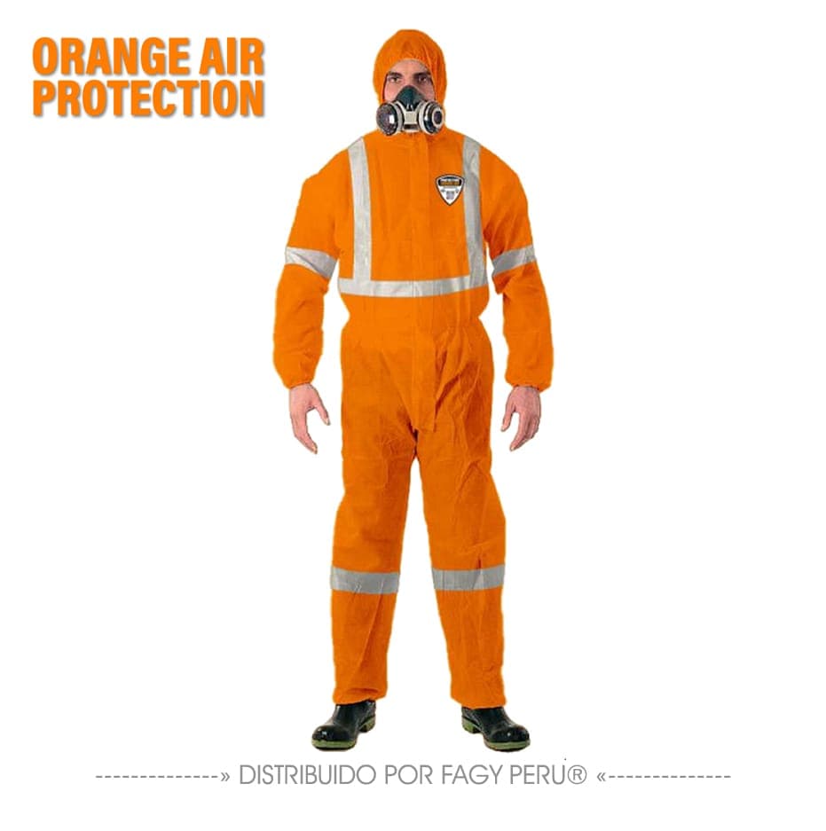 Mameluco descartable naranja con cinta reflectiva orange air - Producto Importado