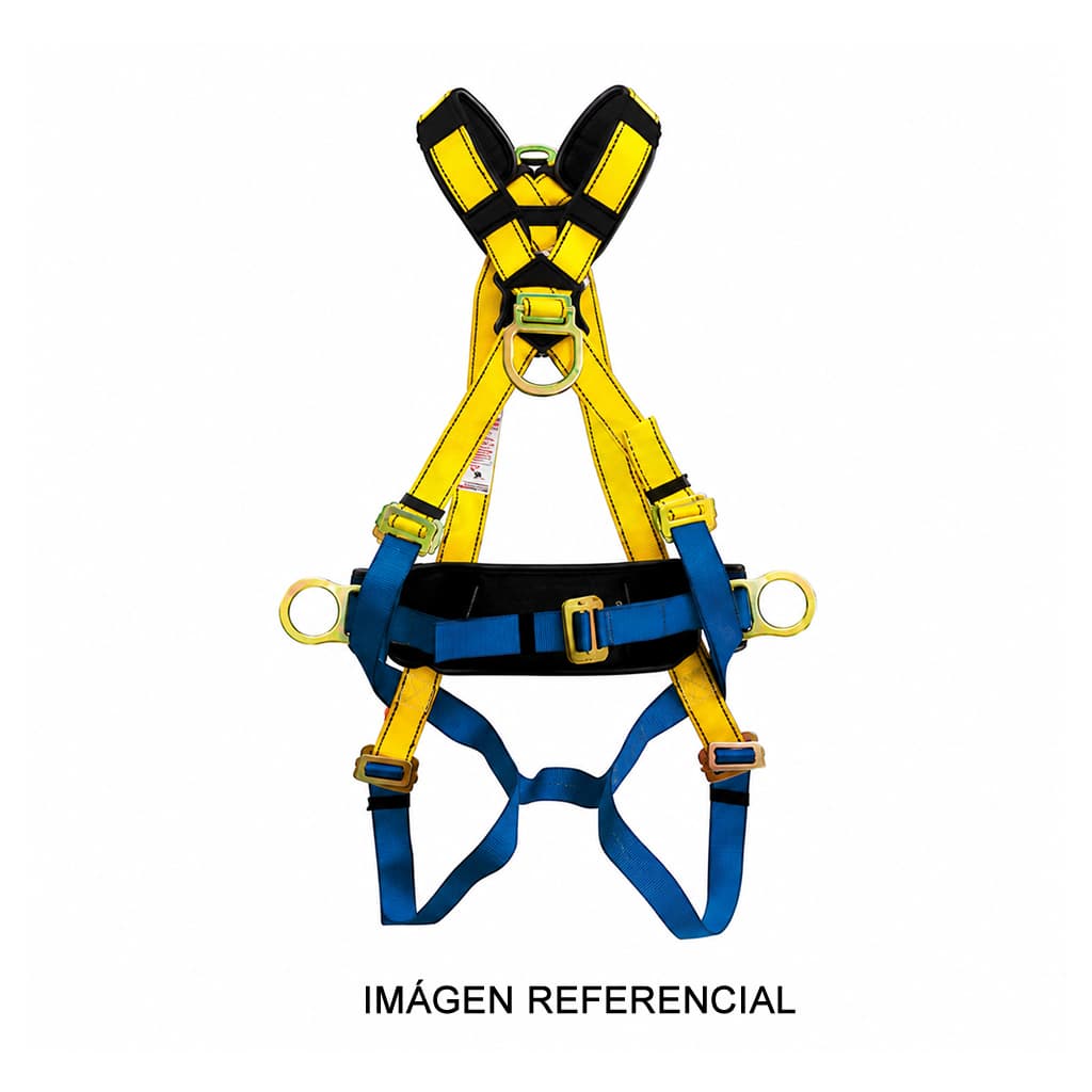 Arnés en X 4 aros y 6 hebillas con faja lumbar