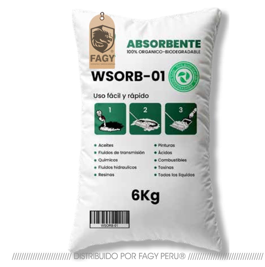 Absorbente 100% orgánico 06kg WSORB-01 - W Tools