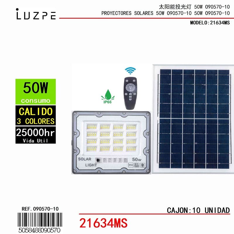 Panel Solar 3 Tonos de 50W - Importado
