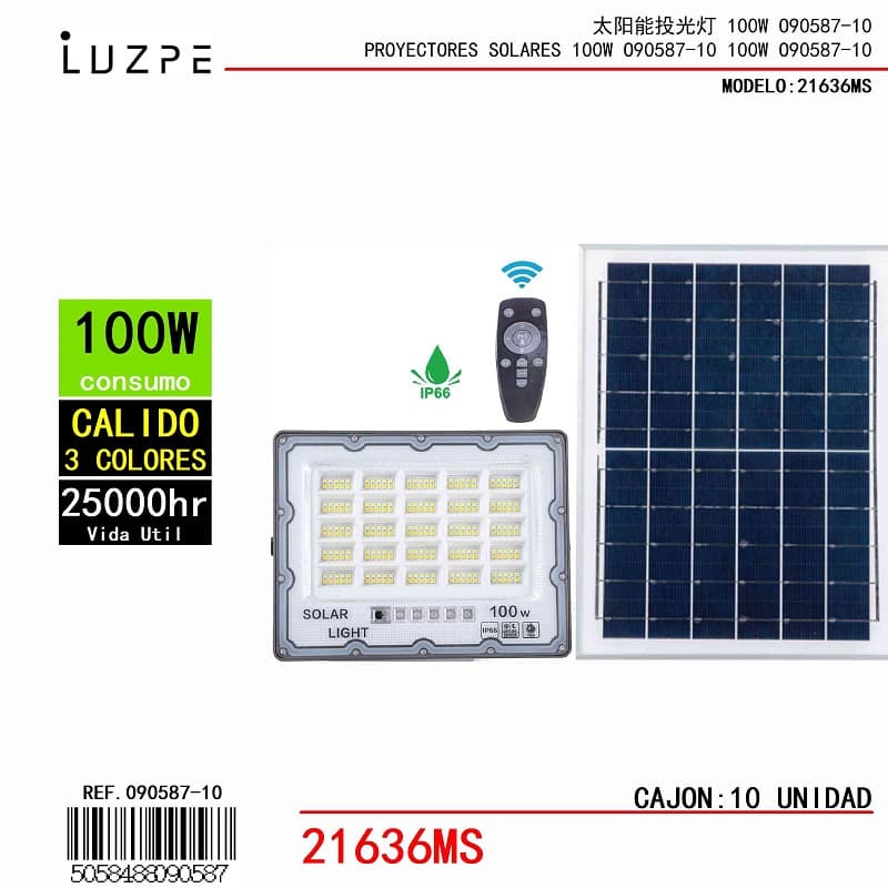 Panel Solar 3 Tonos de 100W - Importado