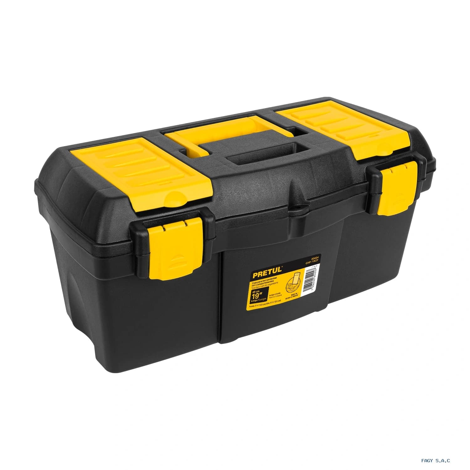 Caja para herramienta de 19" con compartimentos, Pretul 20604