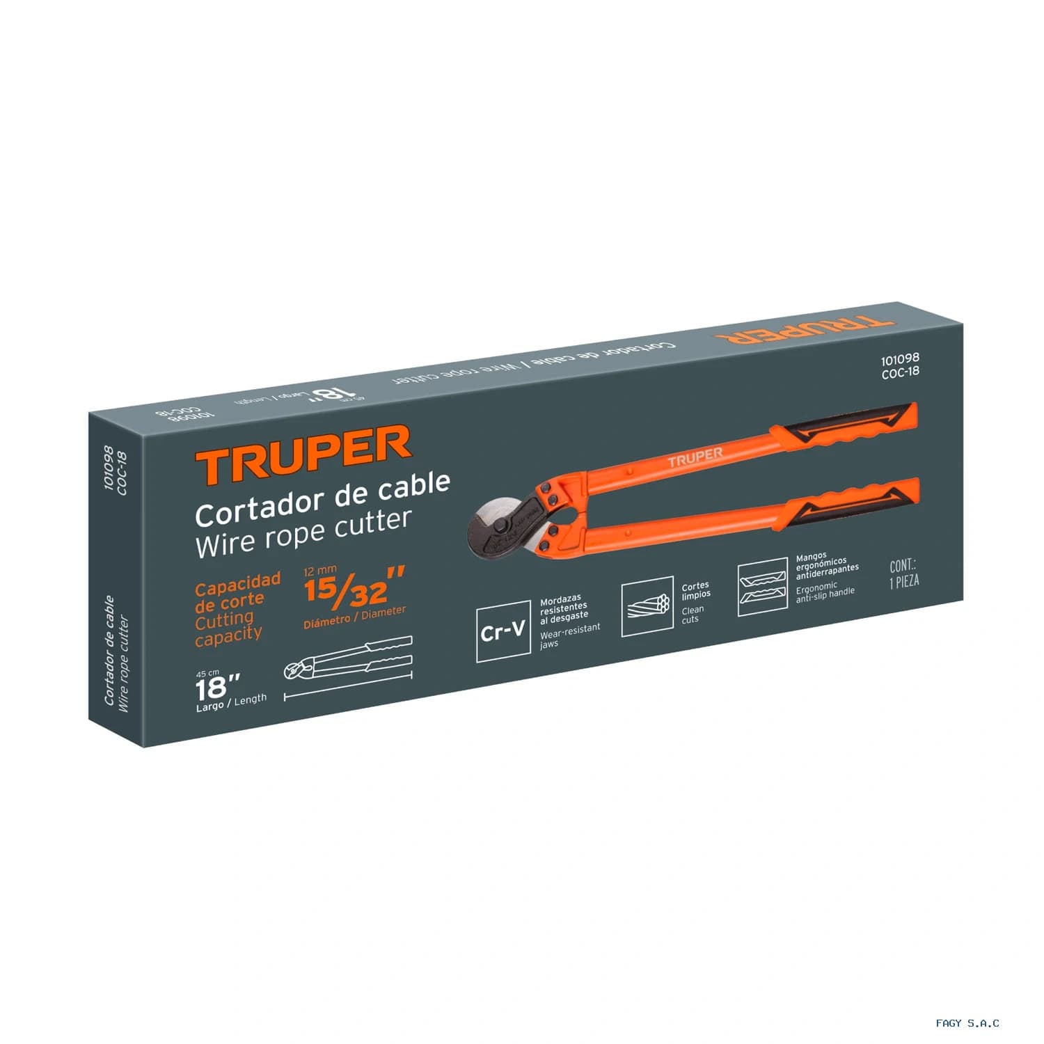 Cortador de 18" de cable y alambre Truper 101098 - Truper