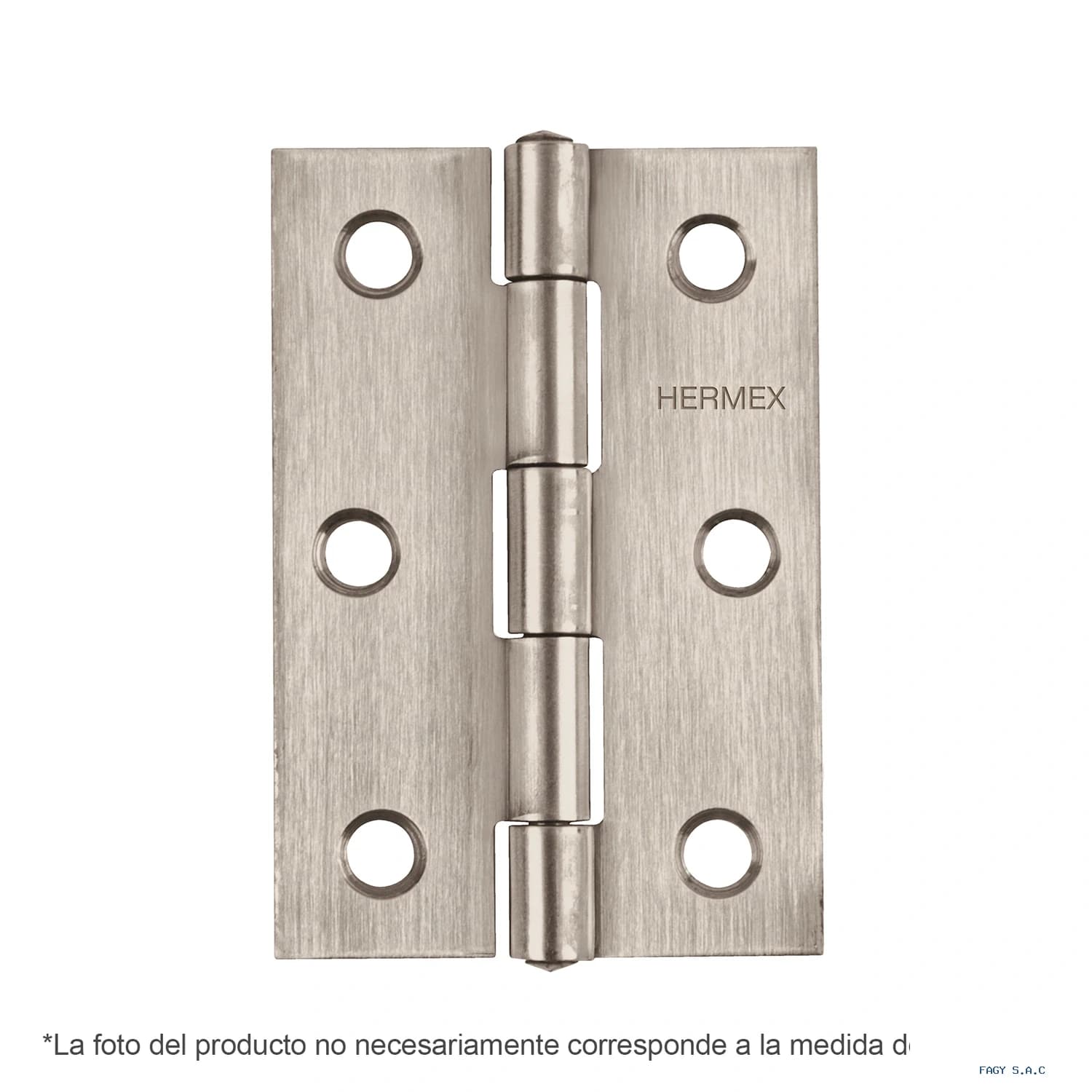 Bisagra rectangular 3-1/2" acero inoxidable, HERMEX 43204