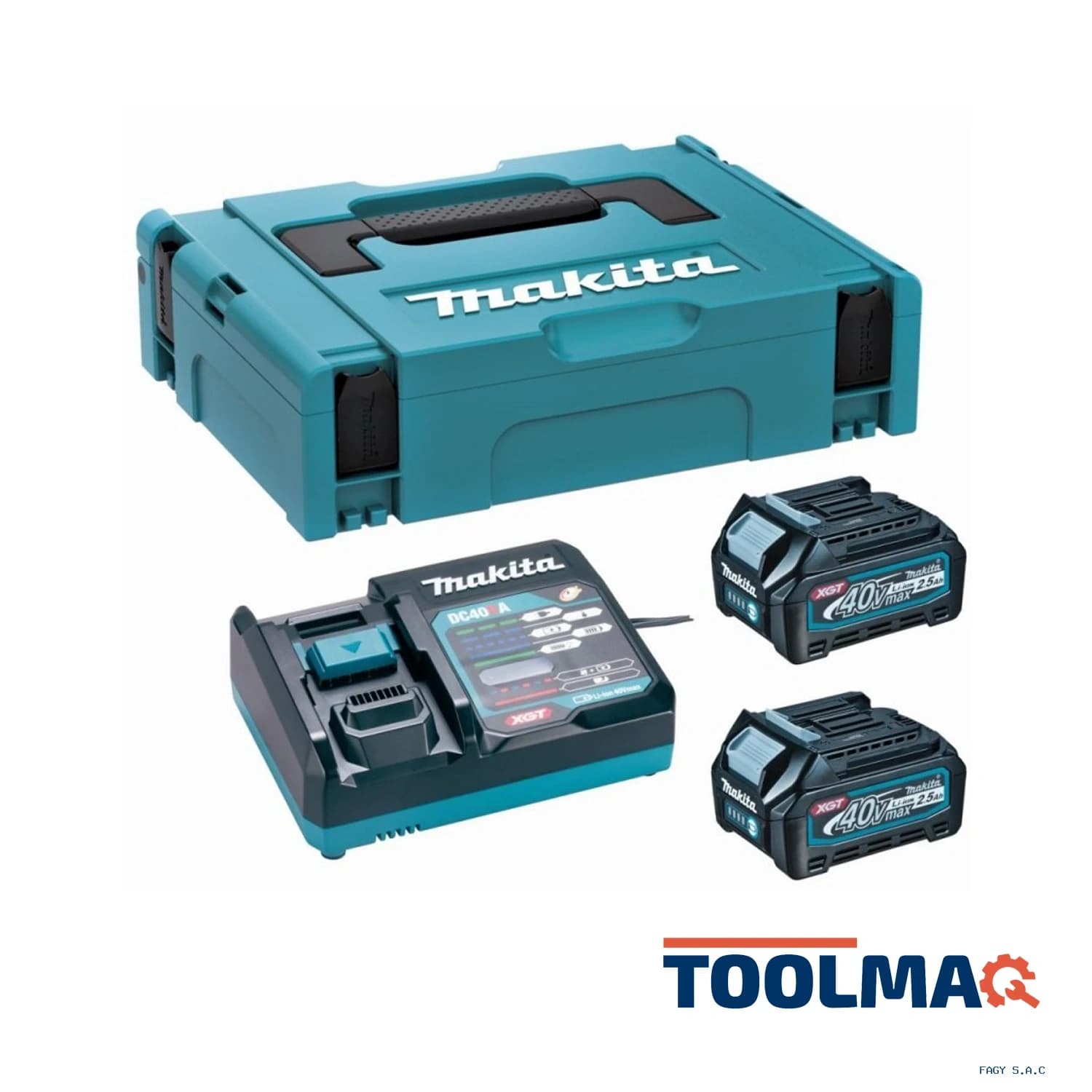 Makpac 2 Baterías 2.5Ah (BL4025) + Cargador Estándar (DC40RC) XGT 40Vmax 191V27-4
