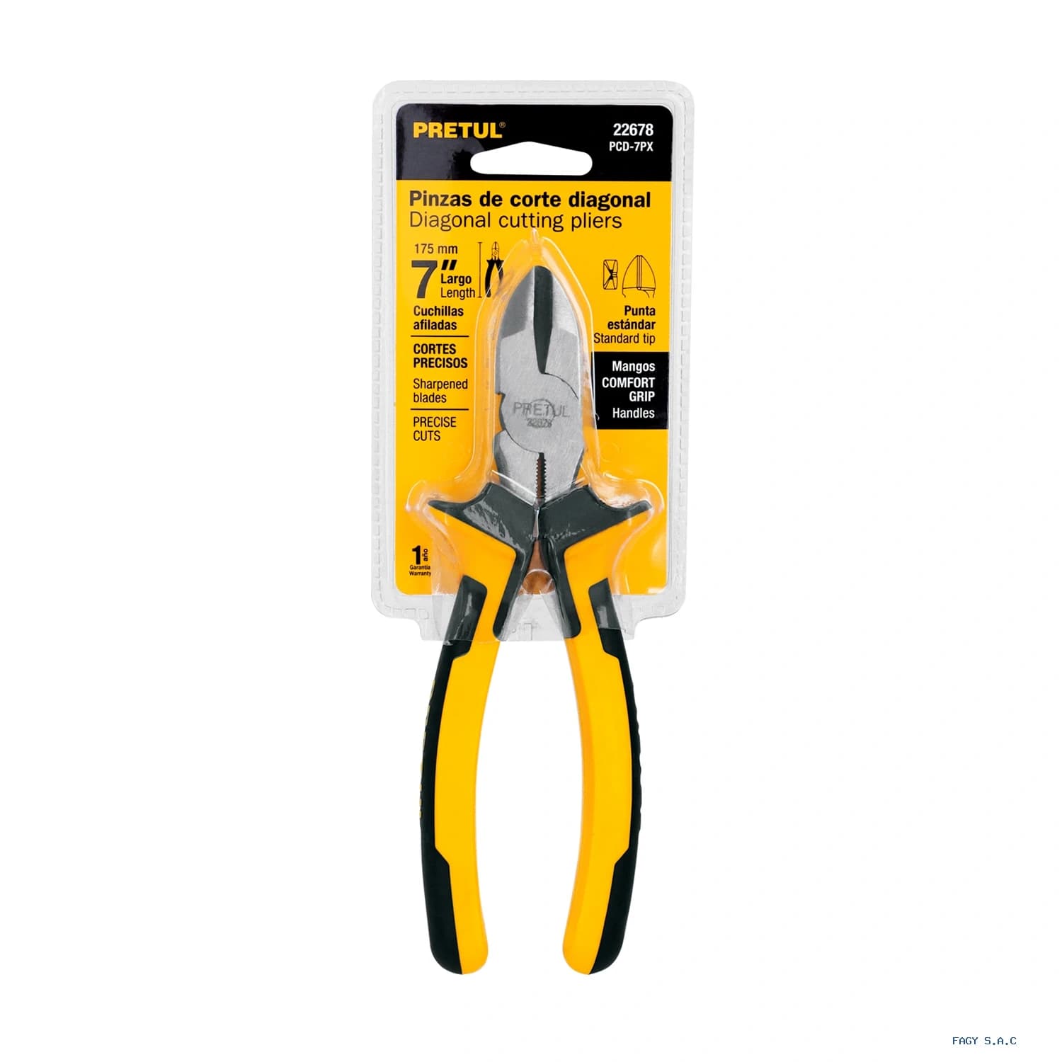 Alicate pinza de corte diagonal 7" mango Comfort Grip, Pretul 22678