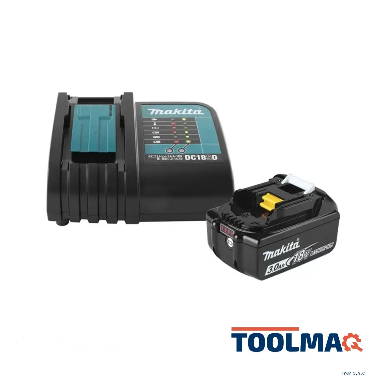 Set de 1 Batería de 18V LXT 3.0 Ah + Cargador DC18SD Makita 191E70