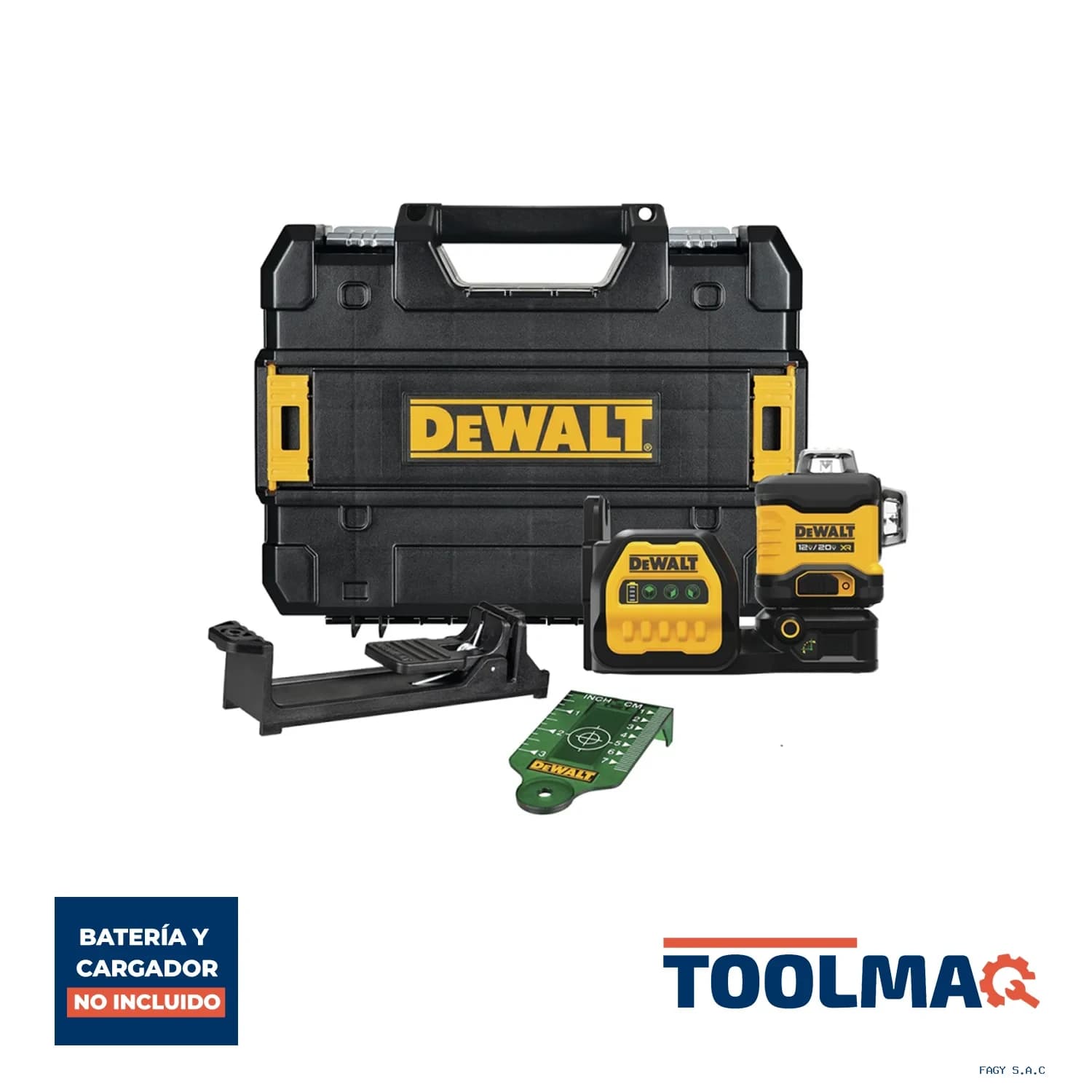 Nivel Láser de 3 Líneas x 360° 12V / 20V Max Luz Verde 30 Mts Baretool Dewalt DCLE34030GB