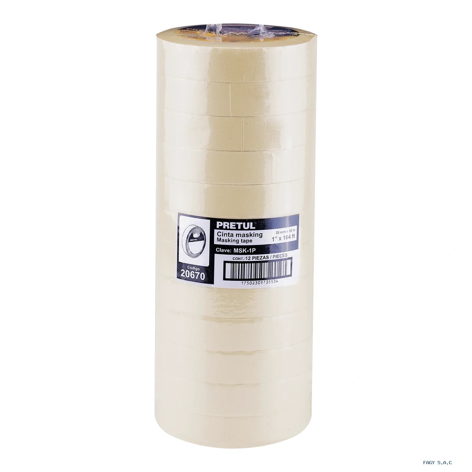 Cinta masking tape de 1″ x 50 m Pretul 20670 - Truper